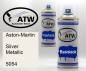 Preview: Aston-Martin, Silver Metallic, 5054: 400ml Sprühdose + 400ml Klarlack - Set, von ATW Autoteile West.